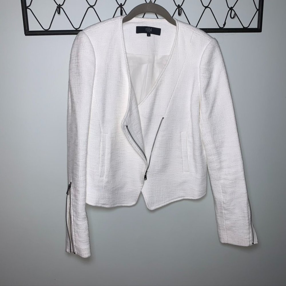 Tibi White Asymmetrical Jacket